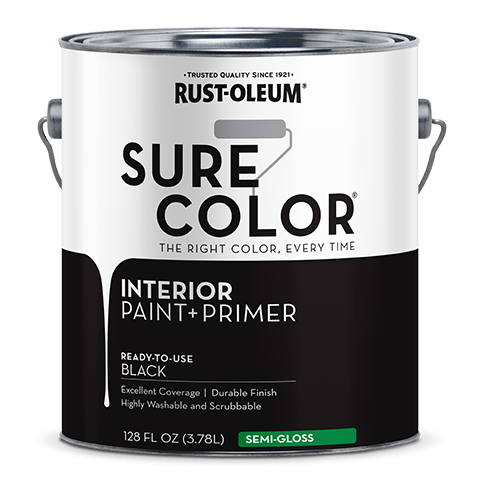 Rust-Oleum Sure Color Wall Paint - Gallon (2 Count) 380228 Rust-Oleum Semi-Gloss Black