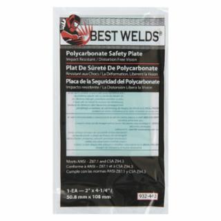 Safety Plate, 2 in x 4-1/4 in, Polycarbonate, Clear - 50 per Order - Best Welds