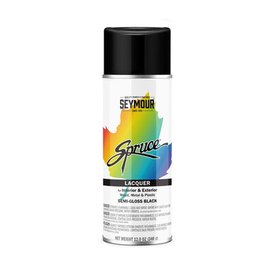 Seymour Spruce Lacquer Spray Paint - Case of 12 98-38 Seymour Semi-Gloss Black