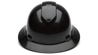 Shiny Black Ridgeline Full Brim Hard Hat (case of 12) Pyramex