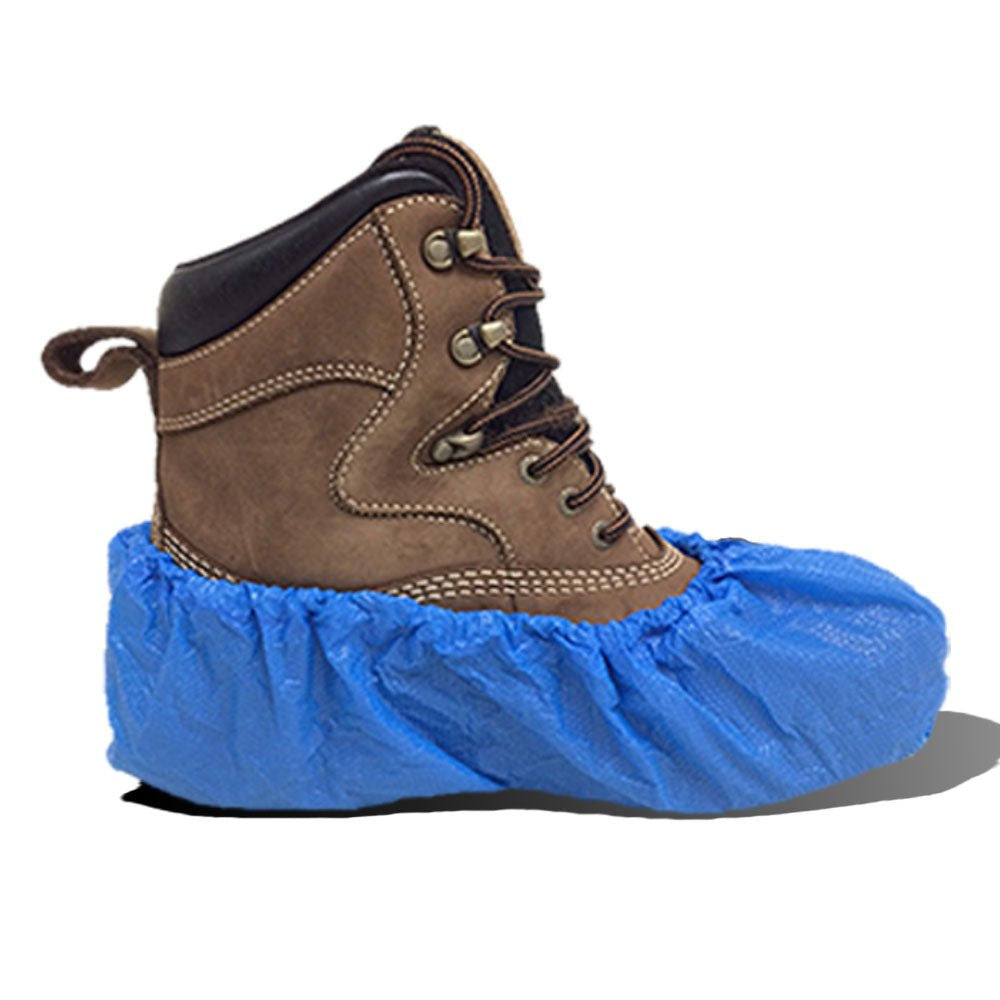 Shoe Covers PSCXLB300 Zip-Up Water Proof CPE Poly Shoe Cover(300ea/cs or 150 pairs)