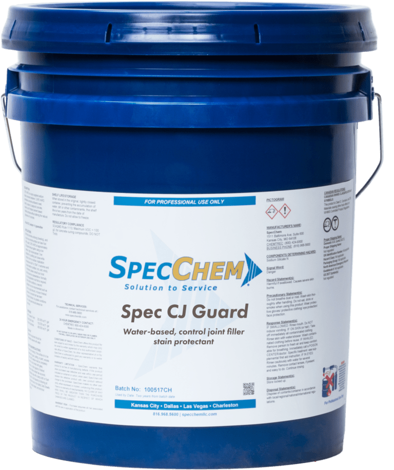 Spec CJ Guard Water-Based, Control Joint Filler Stain Protectant - SpecChem
