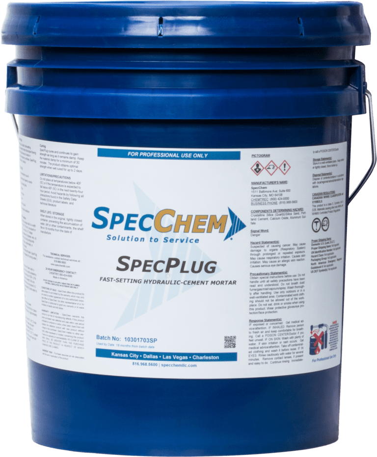 SpecPlug Fast-Setting Hydraulic-Cement Mortar - SpecChem
