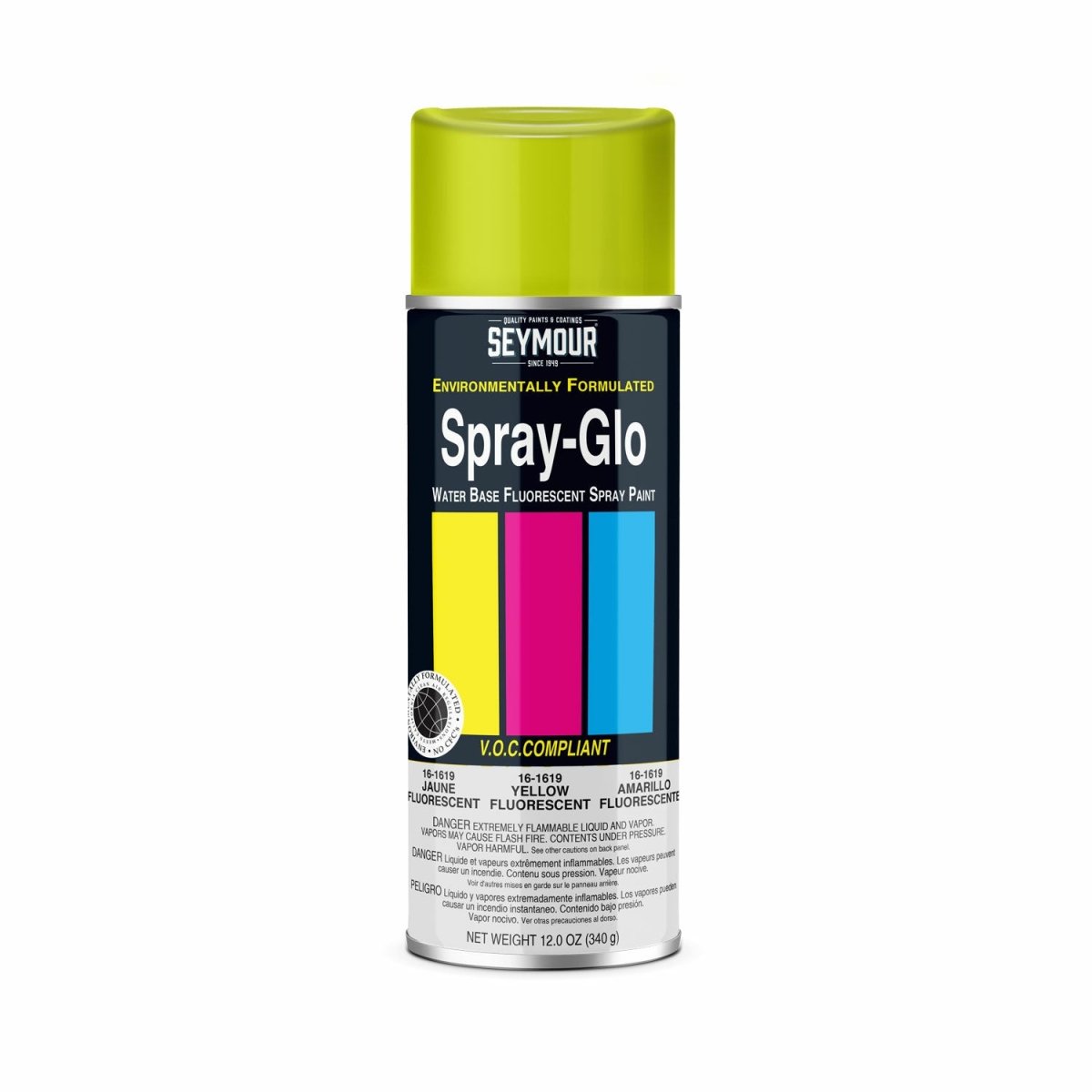 Spray-Glo Fluorescent Spray Paint - Case of 6 16-1619 Seymour Fluorescent Yellow