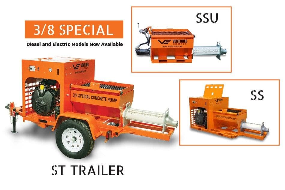 SS and ST Concrete Grout Pump and Trailer - Venture Equipment