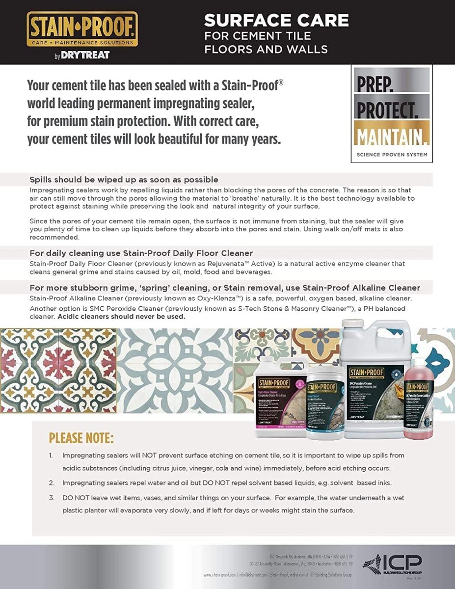 Stain Proof SMC Peroxide Cleaner formerly Dry Treat S-Tech Stone & Masonry Cleaner Dry Treat