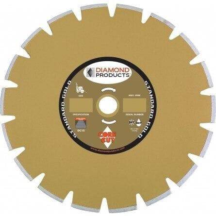 Standard Gold Segmented Dry Walk Behind Blades 11208 Diamond Products 12" x 125 x 1"