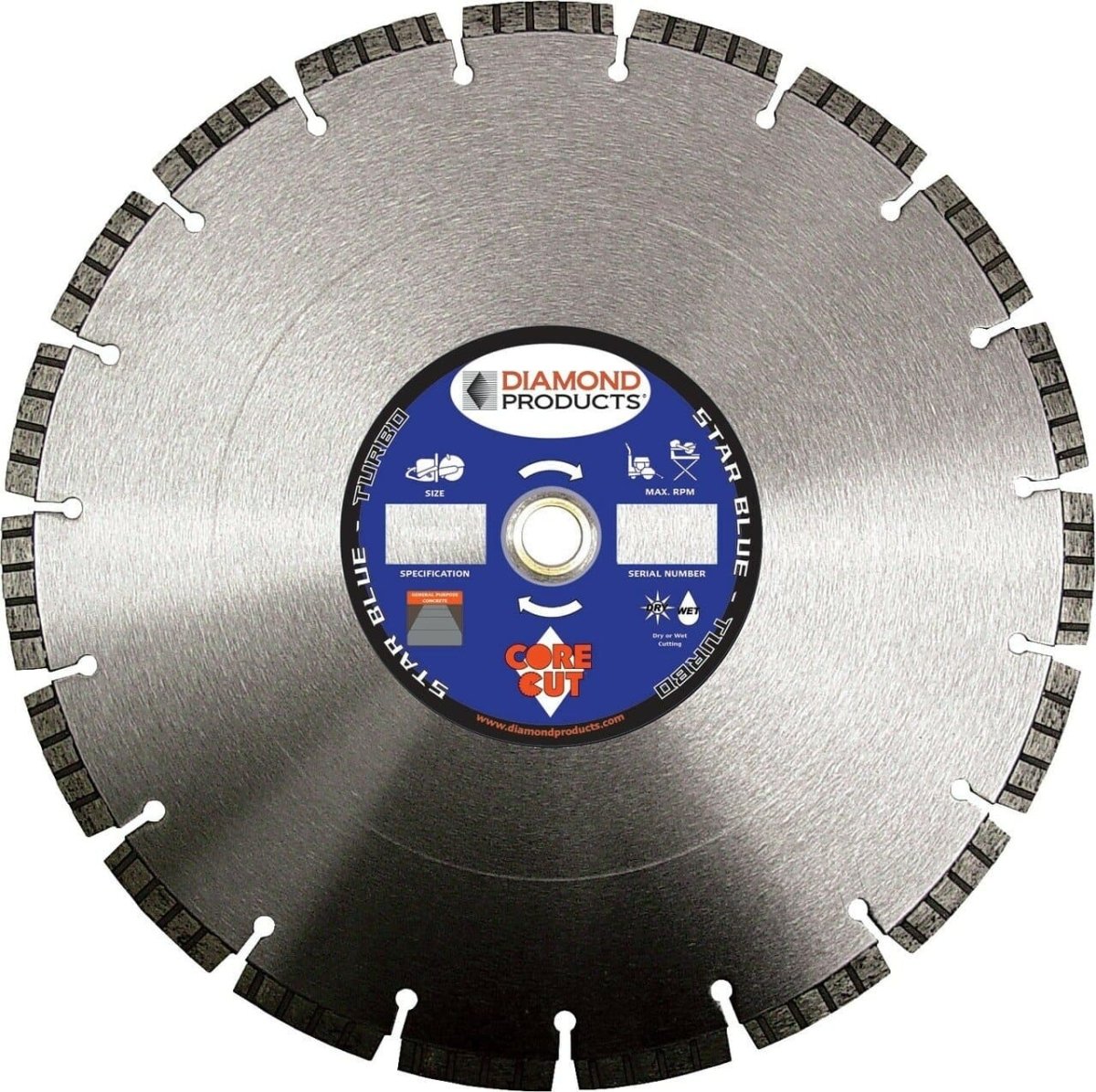 Star Blue H.P. Turbo Concrete Blade 87986 Diamond Products 4" x .080 x 7/8"