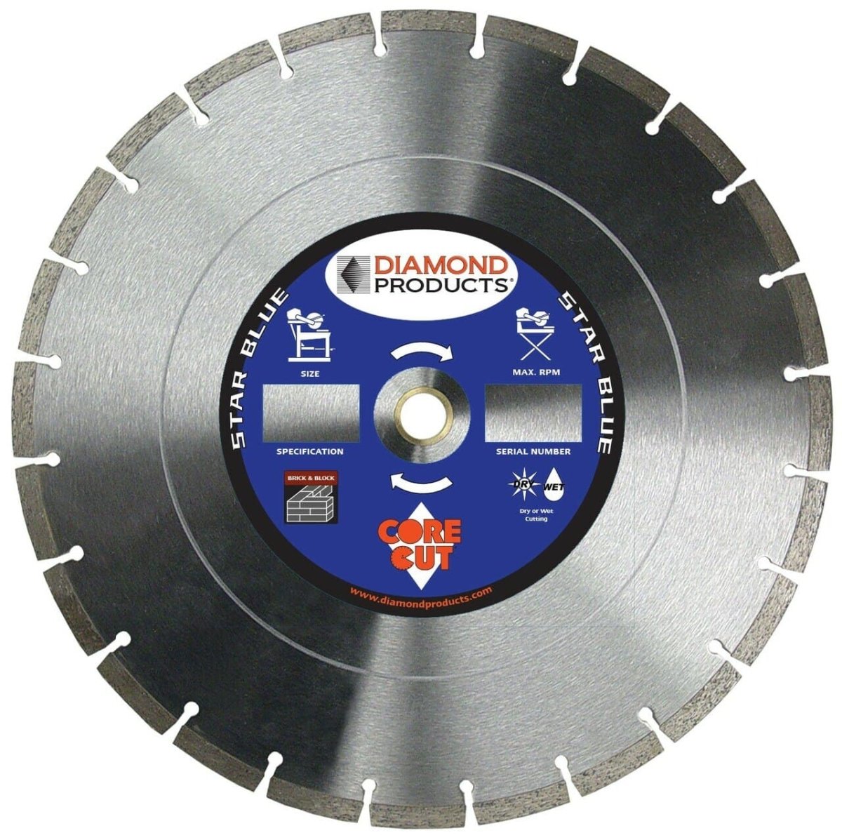 Star Blue Masonry Diamond Blade 70504 Diamond Products 12" x .110 x 1"