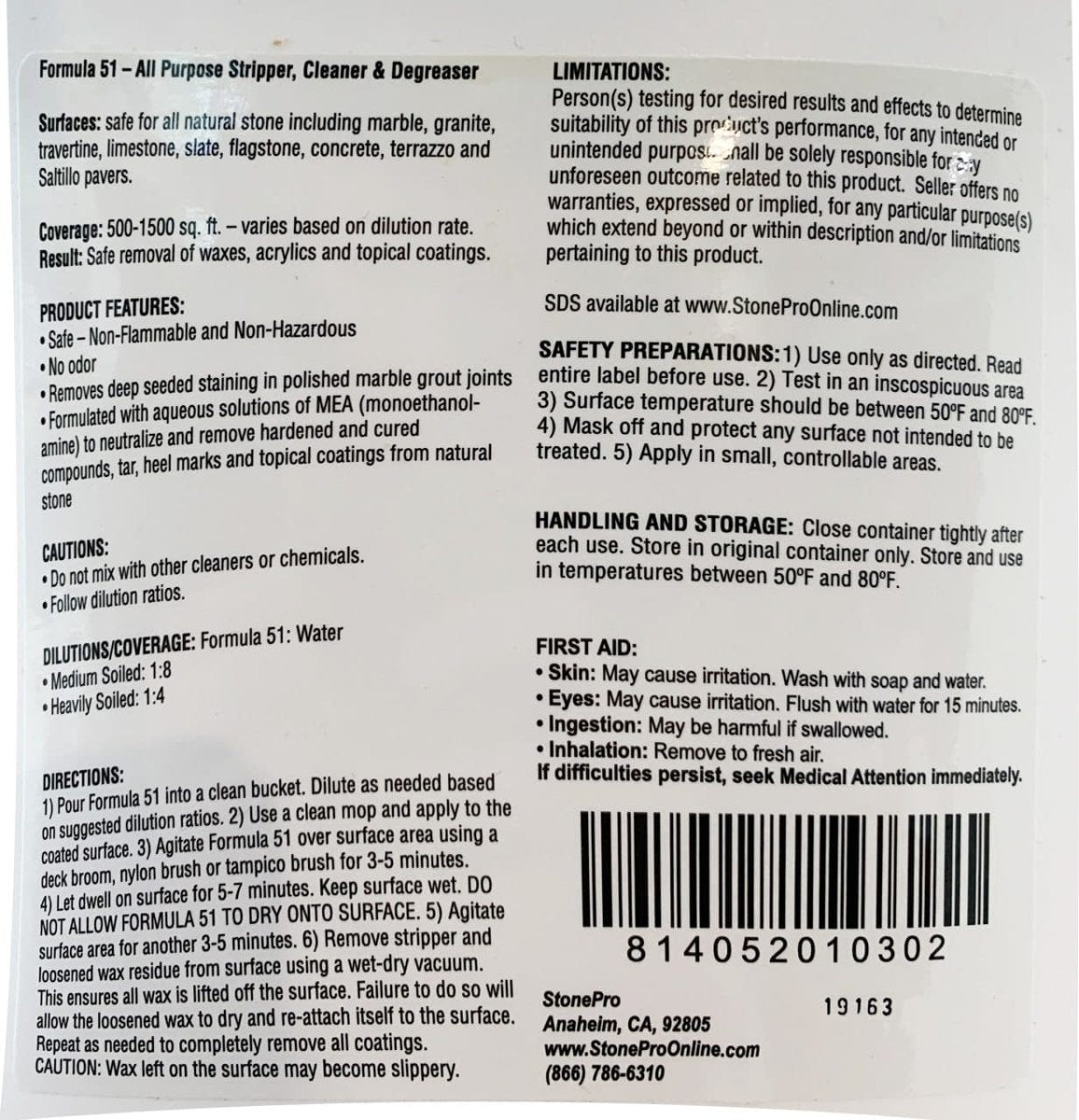 Stone Pro Formula 51 Stone Pro