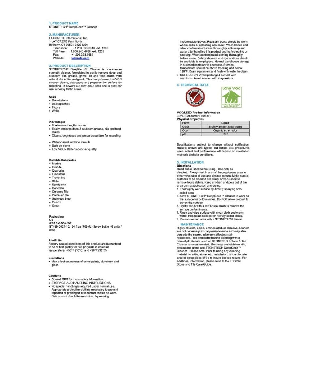 StoneTech - DeepKlenz Cleaner Laticrete