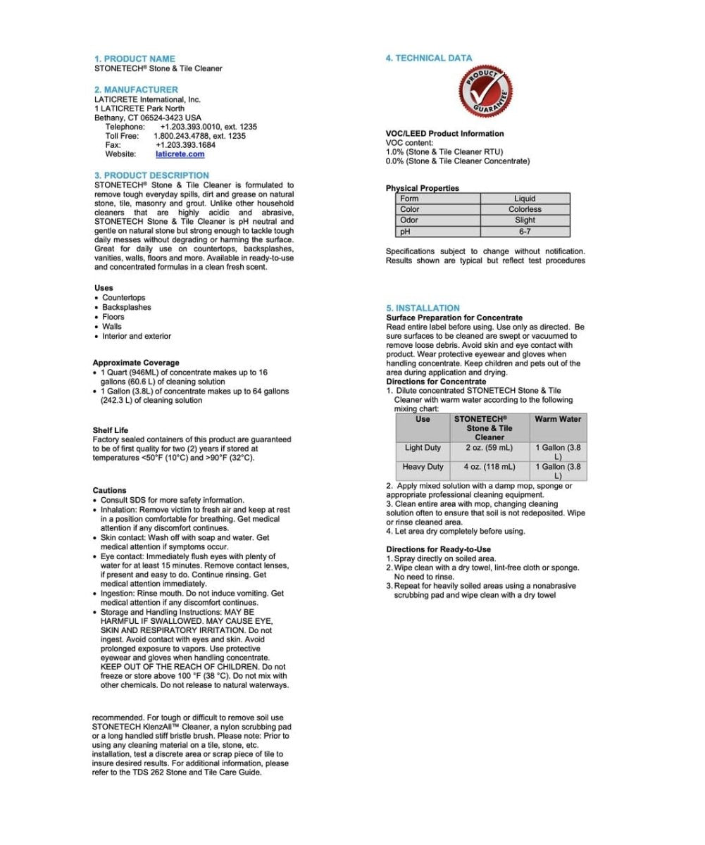 StoneTech Stone & Tile Cleaner Laticrete