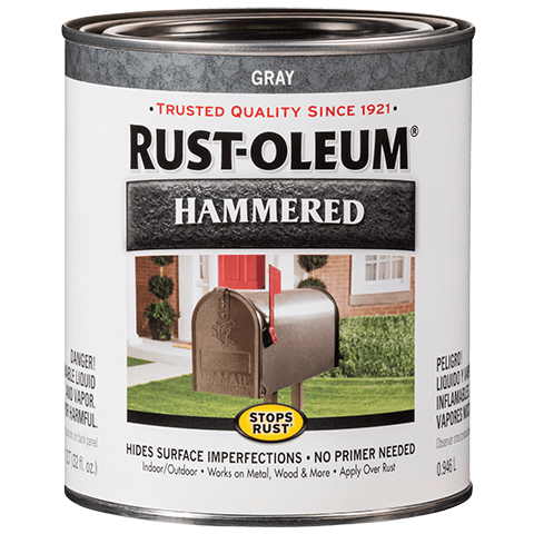Stops Rust® Spray Paint And Rust Prevention Hammered Brush-On Paint - Quart (2 Count) 7215502 Rust-Oleum Gray