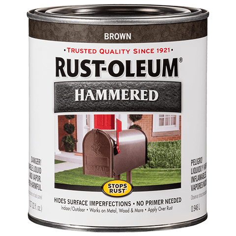 Stops Rust® Spray Paint And Rust Prevention Hammered Brush-On Paint - Quart (2 Count) 239073 Rust-Oleum Brown