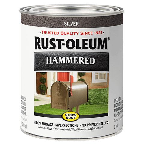 Stops Rust® Spray Paint And Rust Prevention Hammered Brush-On Paint - Quart (2 Count) 7213502 Rust-Oleum Silver