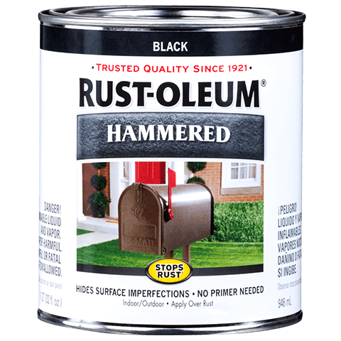 Stops Rust® Spray Paint And Rust Prevention Hammered Brush-On Paint - Quart (2 Count) 7214502 Rust-Oleum Black