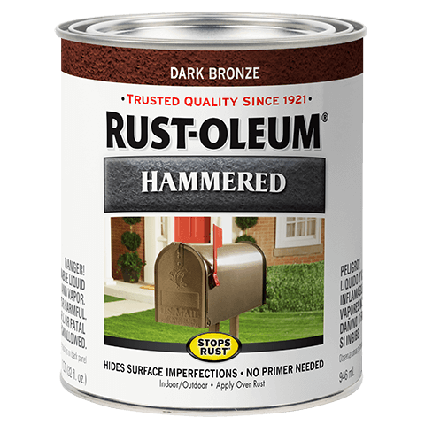Stops Rust® Spray Paint And Rust Prevention Hammered Brush-On Paint - Quart (2 Count) 239075 Rust-Oleum Dark Bronze