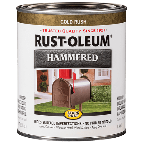 Stops Rust® Spray Paint And Rust Prevention Hammered Brush-On Paint - Quart (2 Count) 7210502 Rust-Oleum Gold Rush