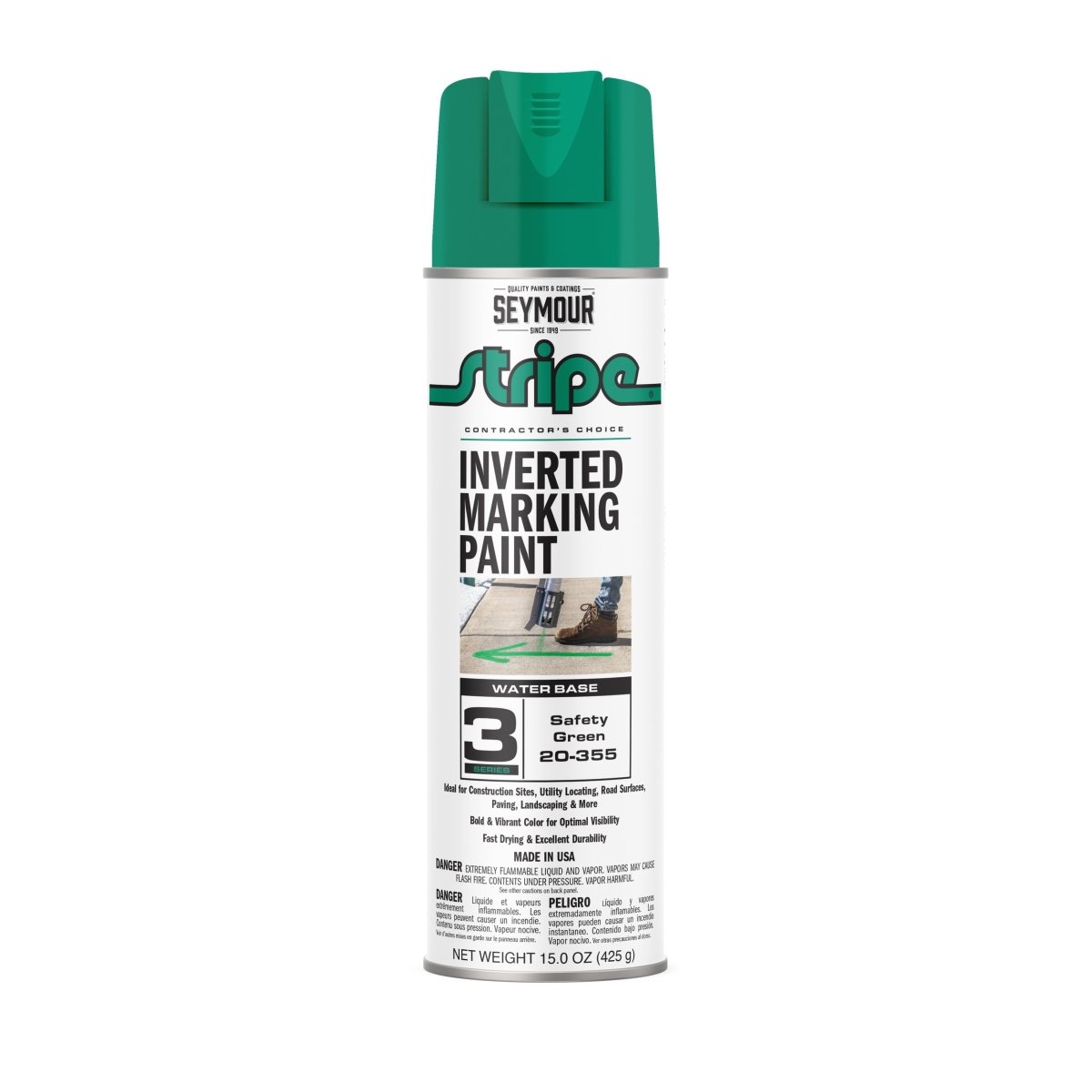 Seymour Stripe 3-Series Inverted Ground Marking Paint - Case of 12 20-355 Seymour Safety Green