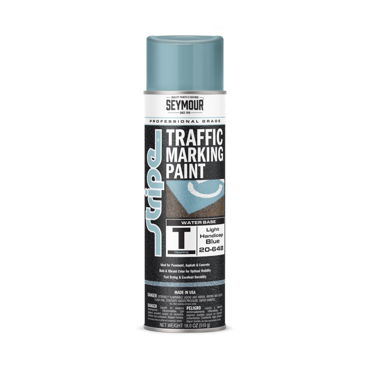 Seymour Stripe Water-Based Traffic Marking Paint - Case of 12 20-648 Seymour Handicap Blue
