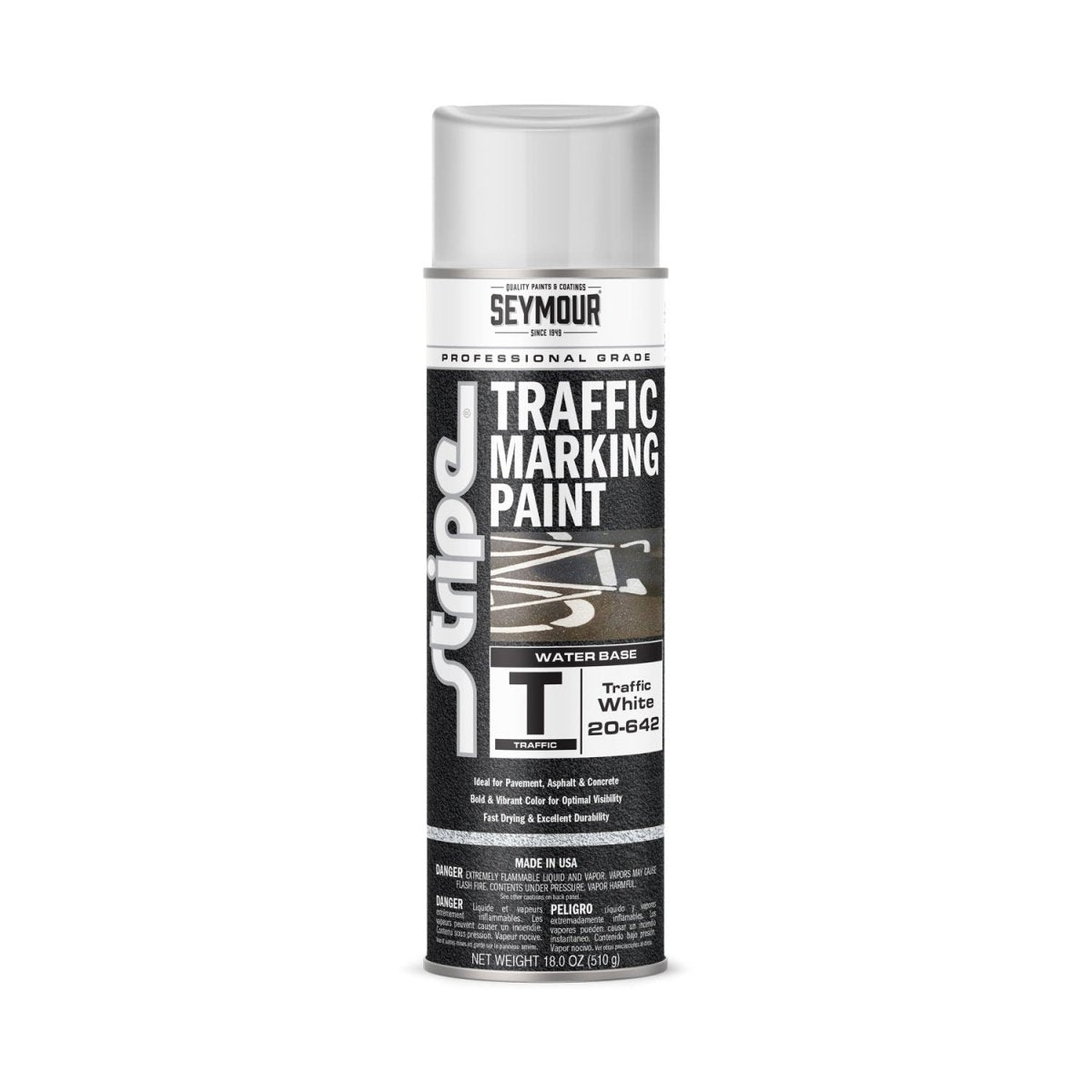 Seymour Stripe Water-Based Traffic Marking Paint - Case of 12 20-642 Seymour White