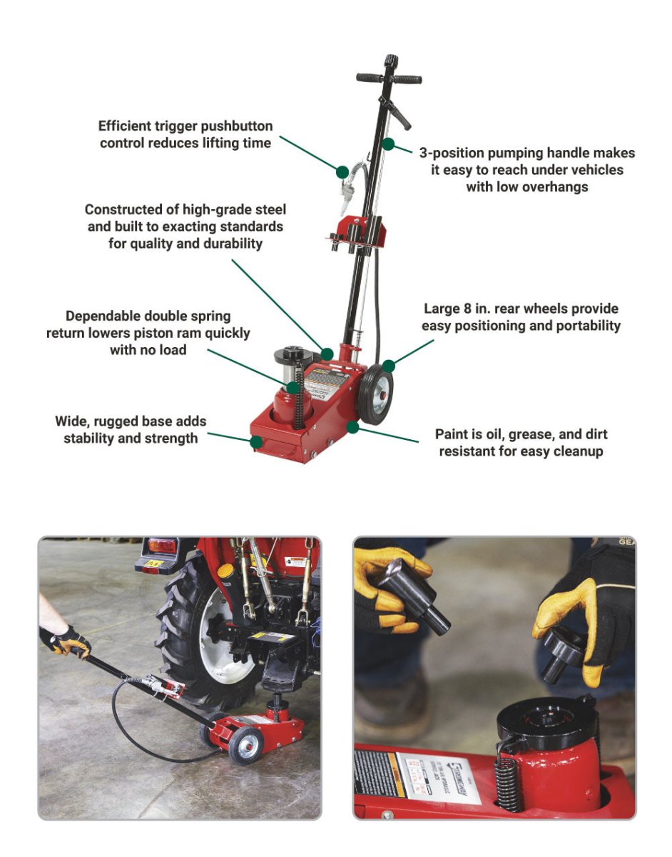 Strongway | 22-Ton Quick-Lift Air/Hydraulic Service Floor Jack - Strongway
