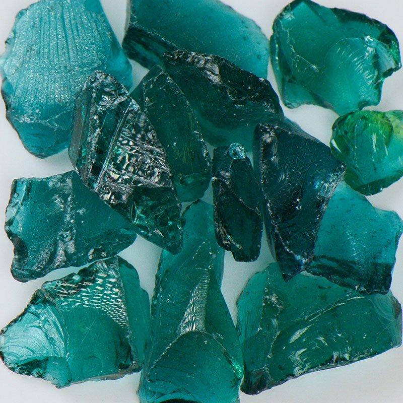 Teal Terrazzo Glass TTEALZZ3-50 American Specialty Glass 50 Lb. #3 (3/8" - 1/2")