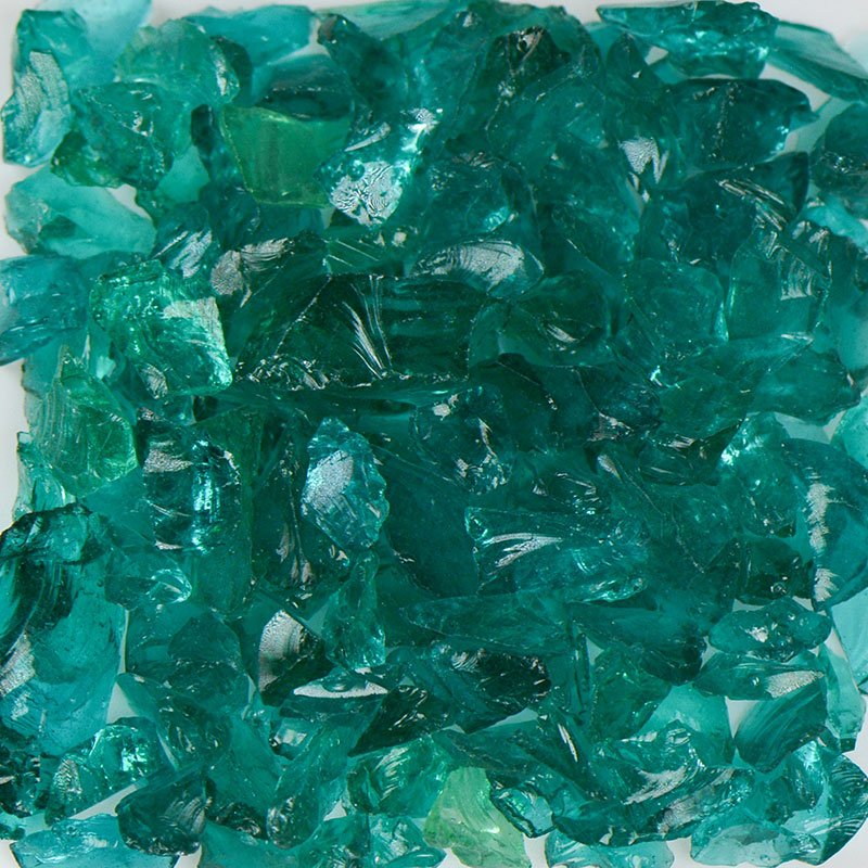 Teal Terrazzo Glass TTEALZZ2-50 American Specialty Glass 50 Lb. #2 (1/4" - 3/8")