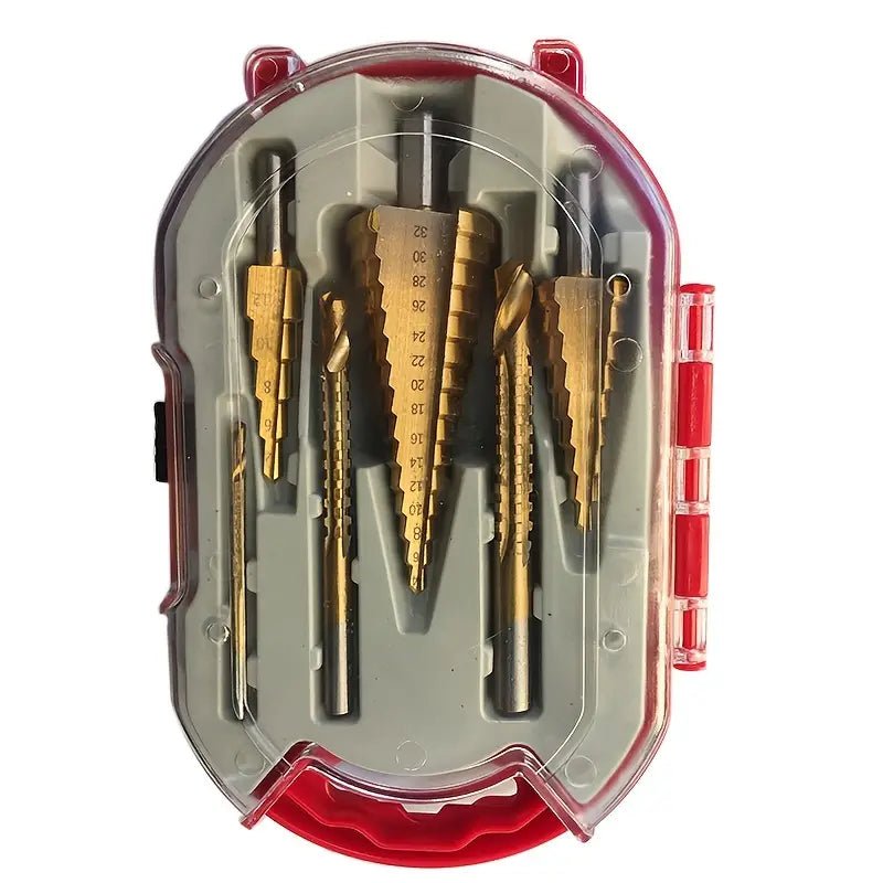 Titanium Step Drill Bits Drilling & Twisting Metal - 6 piece set Diamond Tool Store