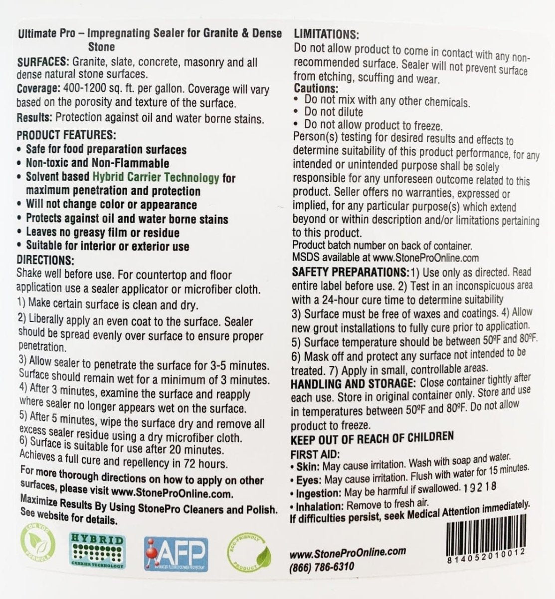 Ultimate Pro Granite & Dense Stone Impregnating Sealer Stone Pro