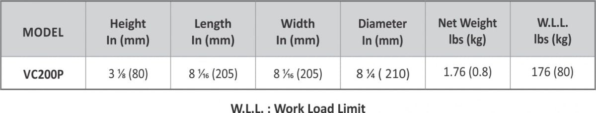 VC200P Suction Cup - Professional Abaco Machines