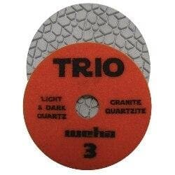 Weha Trio 3 Step Diamond Polishing Pads Wet Dry for Granite Marble & Quartz 13343 Weha Step3