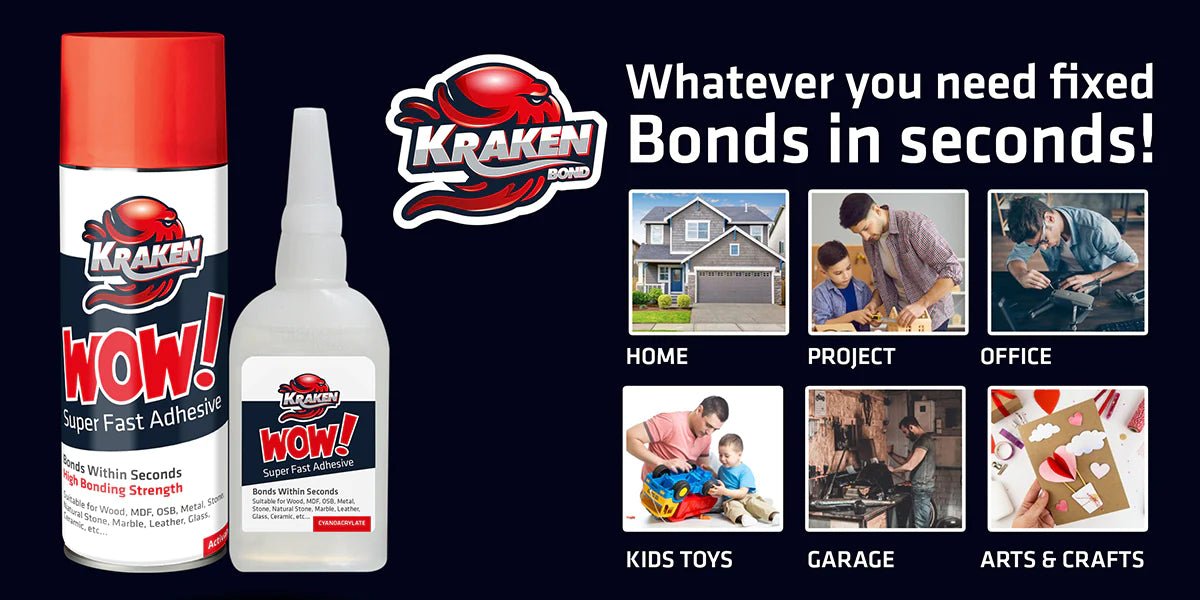 WOW! Super Fast Adhesive CA Glue (3.50 oz.) - Case of 12 Kraken Bond