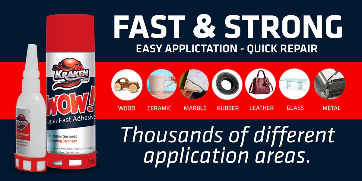 WOW! Super Fast Adhesive CA Glue (3.50 oz.) - Case of 12 Kraken Bond