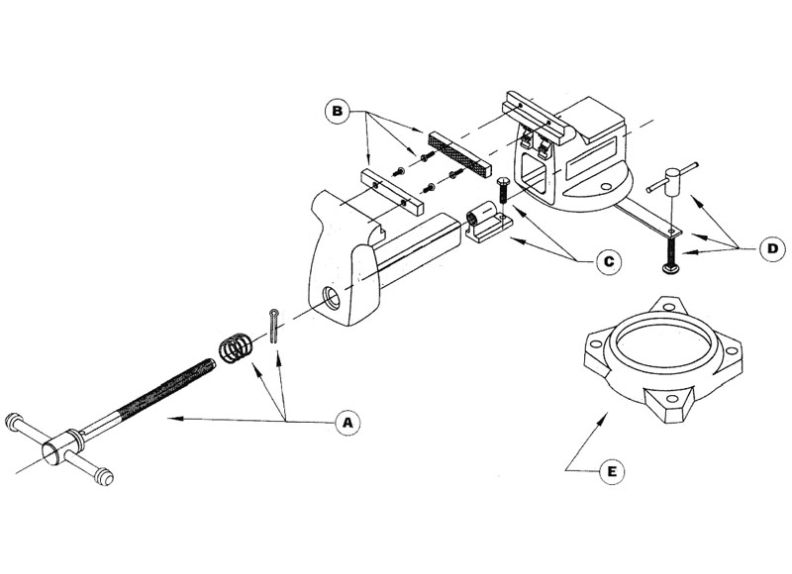 WS5, Shop Vise, 5" Jaw Width, 5" Jaw Opening, 3" Throat Depth Wilton