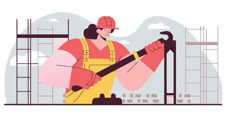 Construction professional operating a manual rebar bender