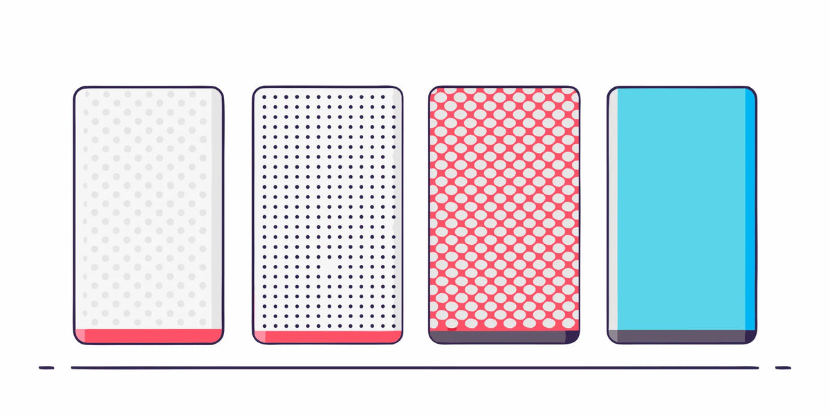 Four diamond sharpening stones with different grits.