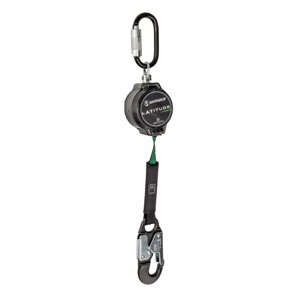 Latitude Pro 7' Single Web SRL-P: Triple Lock Carabiner, Hook 018-5009 Safewaze Alu Snap
