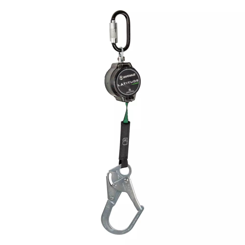 Latitude Pro 7' Single Web SRL-P: Triple Lock Carabiner, Hook 018-5010 Safewaze Rebar