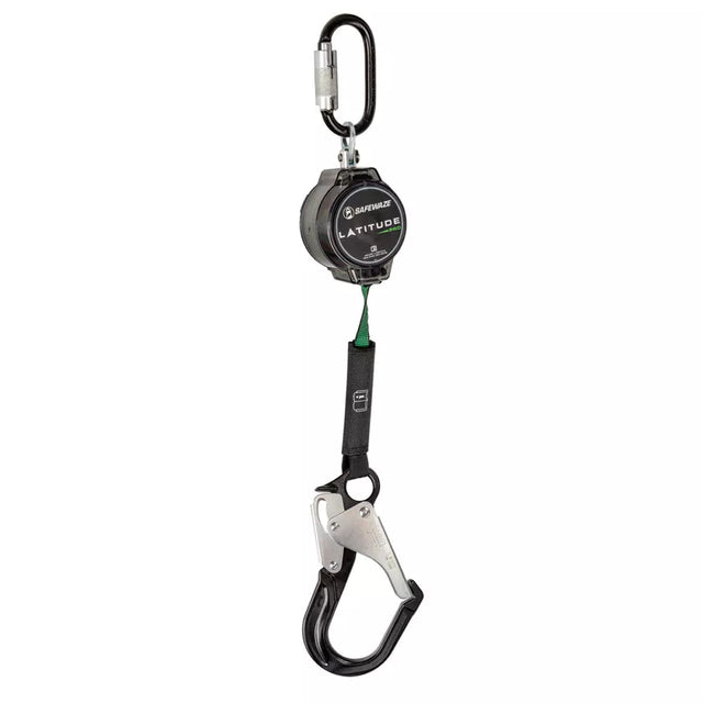 Latitude Pro 7' Single Web SRL-P: Triple Lock Carabiner, Hook 018-5011 Safewaze Alu Rebar