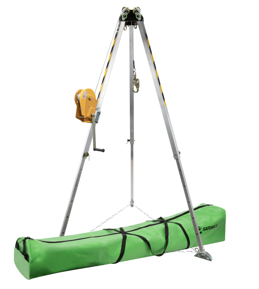 7′ Adjustable Tripod Kit, 65′ Material Winch Safewaze
