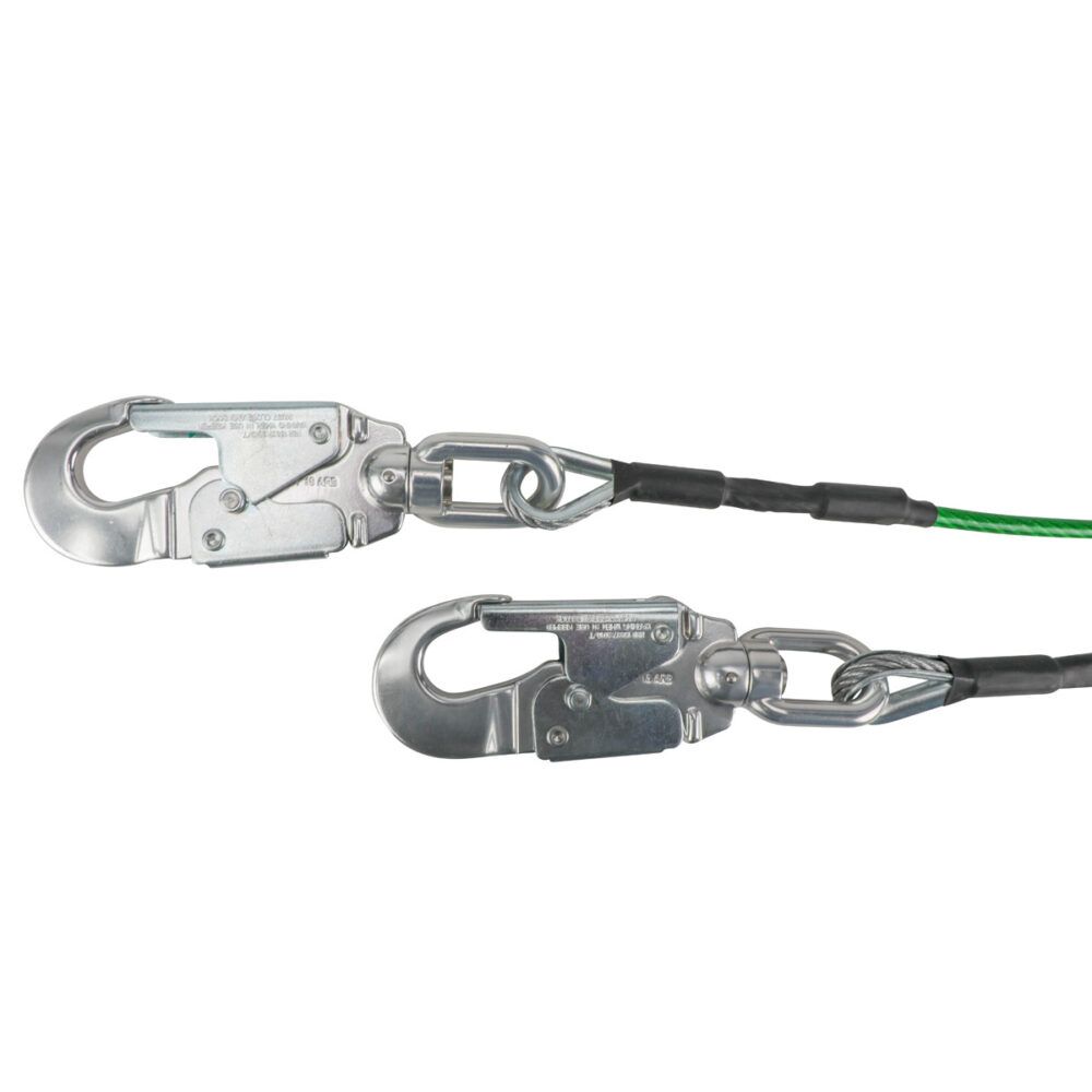 Leading Edge 6′ Energy Absorbing Lanyard: Dual Leg, Alu Swivel Snap Hooks Safewaze