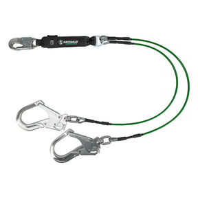 Leading Edge 6′ Energy Absorbing Lanyard: Dual Leg, Alu Swivel Rebar Hooks Safewaze