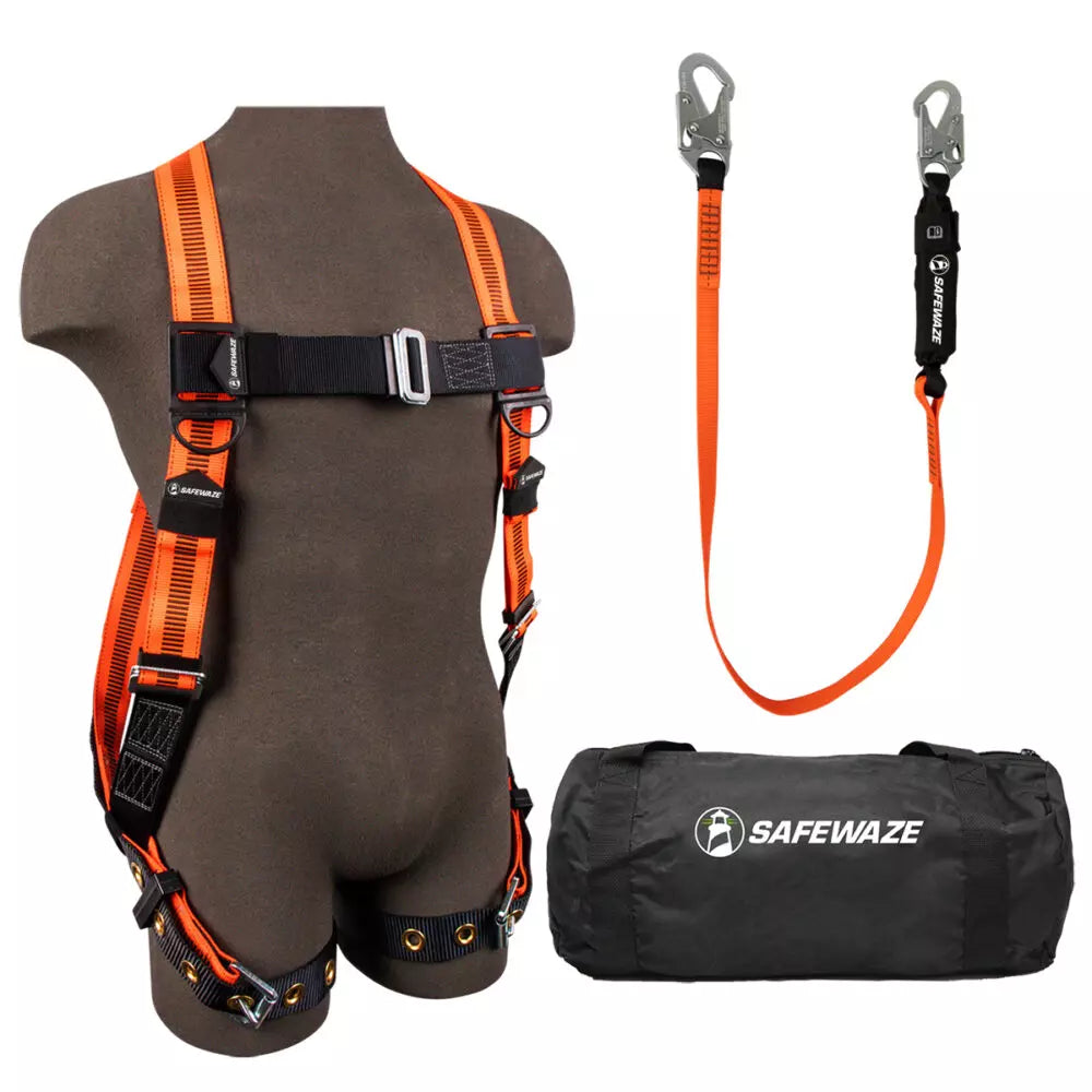 V-Line Bag Combo: FS99185-E Harness, FS88560-E Lanyard, FS8150 Bag Safewaze