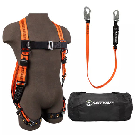 V-Line Bag Combo: FS99185-E Harness, FS88560-E Lanyard, FS8150 Bag Safewaze