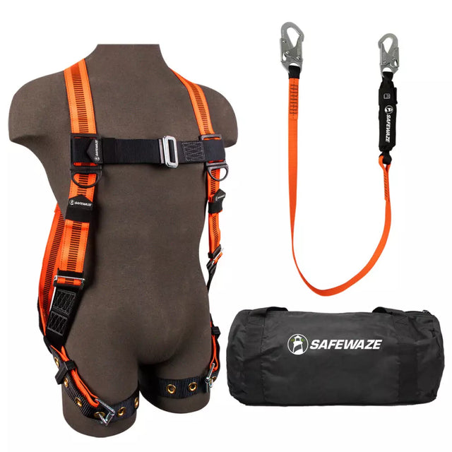 V-Line Bag Combo: FS99185-E Harness, FS88560-E Lanyard, FS8150 Bag Safewaze