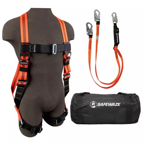 V-Line Bag Combo: FS99280-E Harness, FS88561-E Lanyard, FS8150 Bag Safewaze