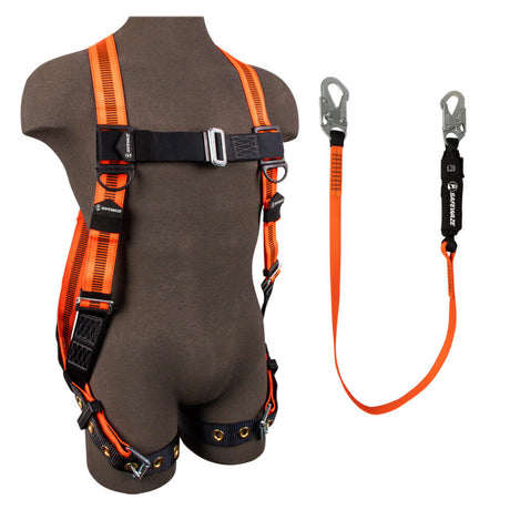 V-Line Combo: FS99185-E Harness, FS88560-E Lanyard Safewaze