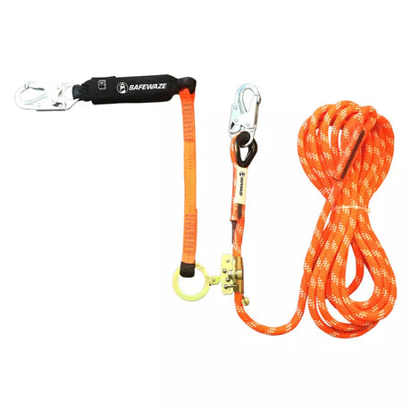 V-Line 60' Kernmantle Vertical Lifeline Assembly: Snap Hook, Rope Grab, EA Lanyard Safewaze