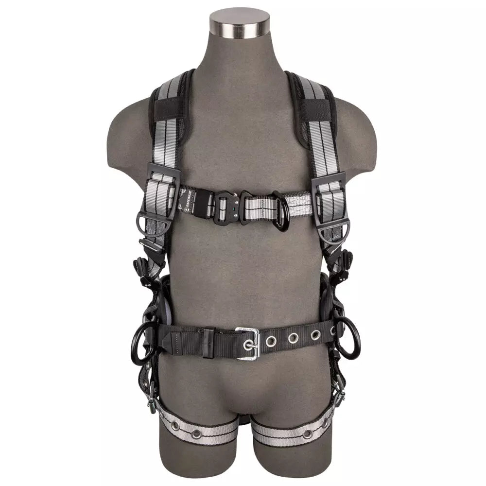 PRO+ Slate Construction Harness: Alu 3D, Alu QC Chest, Alu FD, TB Legs Safewaze